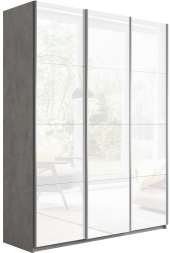 Шкаф-купе Прайм 3-х дверный (Стекло белое) Бетон