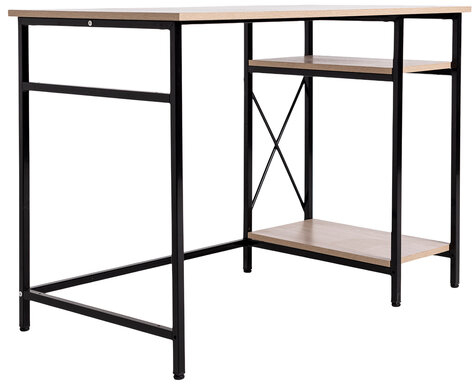 Стол BRABIX "SMART CD-020", 900х500х770 мм, ЛОФТ, металл/ЛДСП ясень шимо светлый, каркас черный, 641949