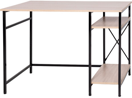 Стол BRABIX "SMART CD-020", 900х500х770 мм, ЛОФТ, металл/ЛДСП ясень шимо светлый, каркас черный, 641949