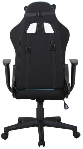Кресло компьютерное BRABIX "GT Racer GM-100", две подушки, ткань, черное/голубое, 531818