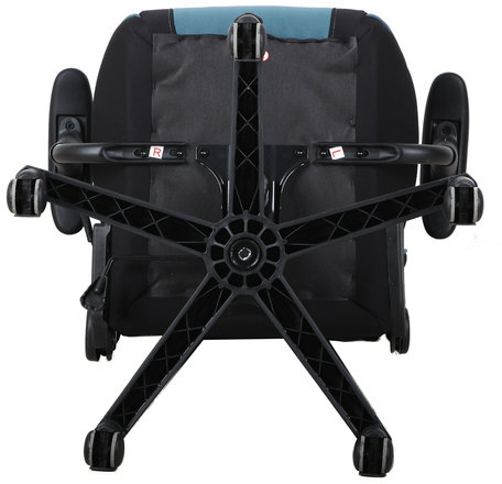 Кресло компьютерное BRABIX "GT Racer GM-100", две подушки, ткань, черное/голубое, 531818