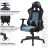 Кресло компьютерное BRABIX "GT Racer GM-100", две подушки, ткань, черное/голубое, 531818