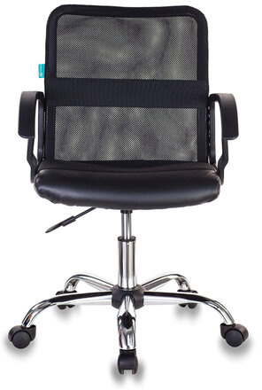 Кресло CH-590SL, с подлокотниками, хром, сетка/экокожа, черное, 479974