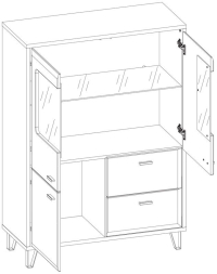 Тумба Грейс KOM2W1D2S с подсветкой