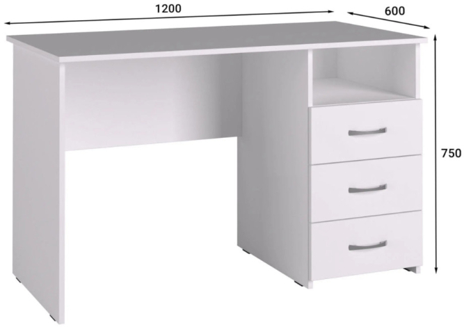 Стол письменный С-112K белый