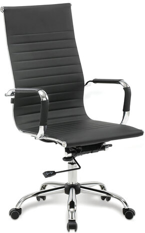 Кресло офисное BRABIX "Energy EX-509", экокожа, хром, черное, 530862