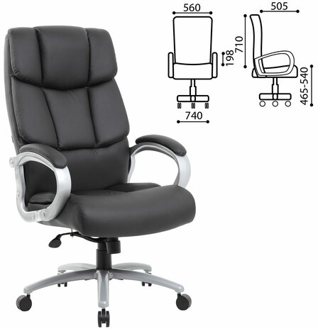 Кресло офисное BRABIX PREMIUM "Blocks HD-008", НАГРУЗКА до 200 кг, экокожа, черное, 531944