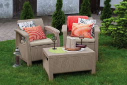 Комплект садовой мебели из ротанга Корфу Уикенд (Corfu Weekend) капучино