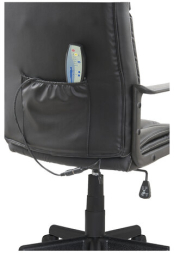 Кресло офисное BRABIX "Relax MS-001", 4 массажных модуля, экокожа, черное, 532519