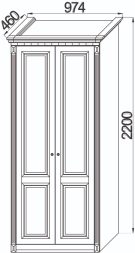 Шкаф (2-х дв)+ карниз Деметра