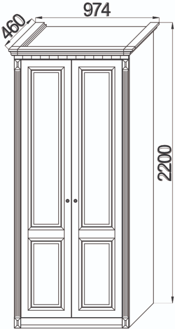 Шкаф (2-х дв)+ карниз Деметра