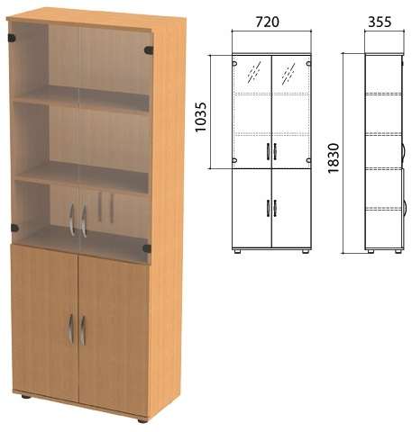 Шкаф закрытый со стеклом Эко