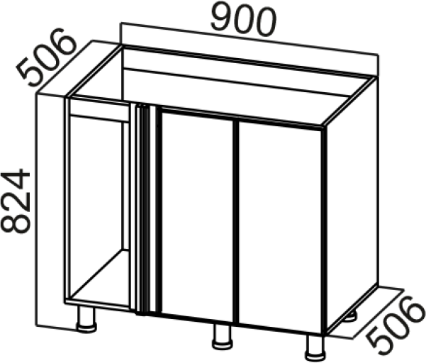 Стол-рабочий 1000 (угловой под мойку) (400) Модус