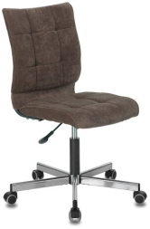 Кресло BRABIX "Stream MG-314", без подлокотников, пятилучие серебристое, ткань, коричневое, 532393, MG-314_532393