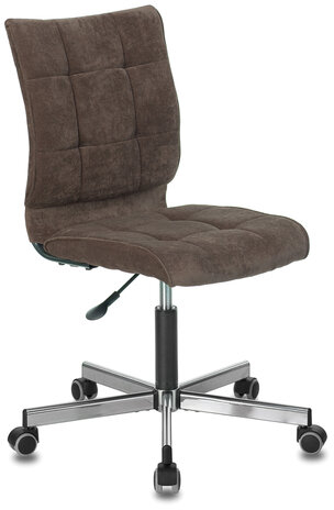 Кресло BRABIX "Stream MG-314", без подлокотников, пятилучие серебристое, ткань, коричневое, 532393, MG-314_532393
