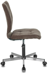 Кресло BRABIX "Stream MG-314", без подлокотников, пятилучие серебристое, ткань, коричневое, 532393, MG-314_532393