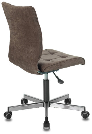 Кресло BRABIX "Stream MG-314", без подлокотников, пятилучие серебристое, ткань, коричневое, 532393, MG-314_532393