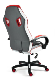Кресло PILOT кож/зам/ткань, черный перфорированный/св.серый/красный, 36-6/06/TW-14/3D красный