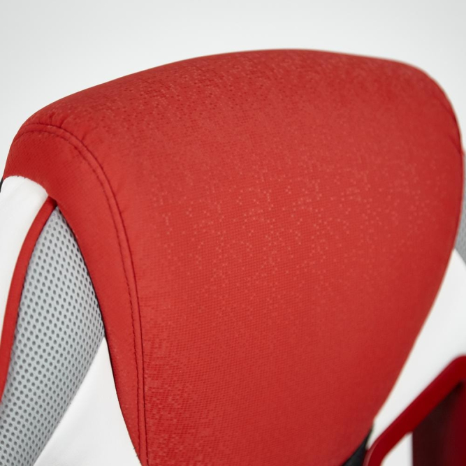 Кресло PILOT кож/зам/ткань, черный перфорированный/св.серый/красный, 36-6/06/TW-14/3D красный