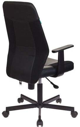 Кресло CH-606, с подлокотниками, ткань/экокожа, черное, 1110367