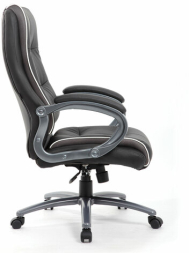 Кресло офисное BRABIX PREMIUM &quot;Strong HD-009&quot;, НАГРУЗКА до 200 кг, экокожа черная, ткань серая, 531945