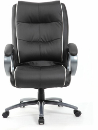 Кресло офисное BRABIX PREMIUM &quot;Strong HD-009&quot;, НАГРУЗКА до 200 кг, экокожа черная, ткань серая, 531945