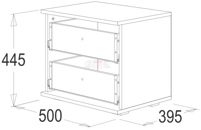 Тумба с 2-мя ящ. Ольга 14