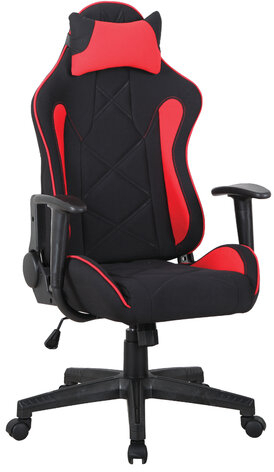 Кресло компьютерное BRABIX "GT Racer GM-101", подушка, ткань, черное/красное, 531820