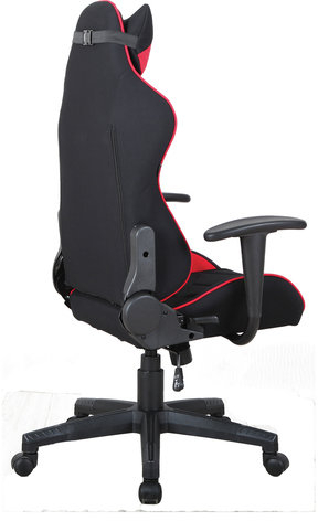 Кресло компьютерное BRABIX "GT Racer GM-101", подушка, ткань, черное/красное, 531820