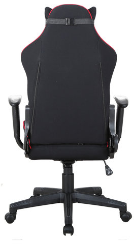 Кресло компьютерное BRABIX "GT Racer GM-101", подушка, ткань, черное/красное, 531820
