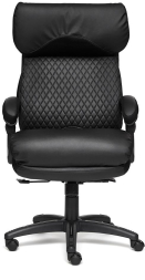Кресло CHIEF кож/зам/ткань, черный/черный стеганный/черный, 36-6/36-6/11
