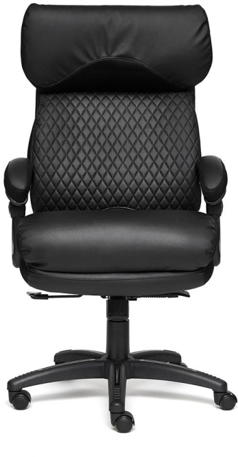 Кресло CHIEF кож/зам/ткань, черный/черный стеганный/черный, 36-6/36-6/11