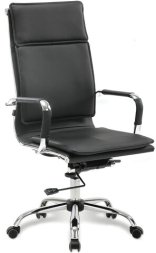 Кресло офисное BRABIX "Cube EX-523", экокожа, хром, черное, 531946