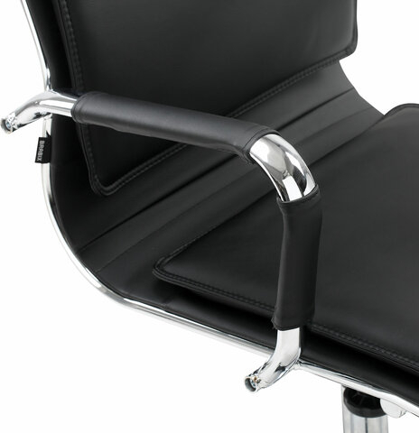 Кресло офисное BRABIX "Cube EX-523", экокожа, хром, черное, 531946