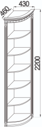 Полка угловая открытая +карниз Деметра (лев.,прав.)