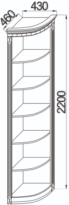 Полка угловая открытая +карниз Деметра (лев.,прав.)
