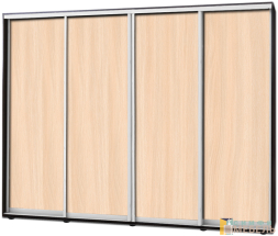 Шкаф купе 4х дв Комби 1 Дуб молочный