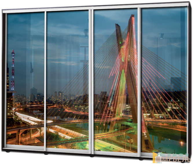 Шкаф купе 4х дв Фотопечать № 17