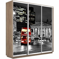 Шкаф-купе Экспресс 3-х дверный (Фото №1026 Ночной Лондон)