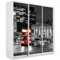 Шкаф-купе Экспресс 3-х дверный (Фото №1026 Ночной Лондон)