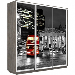 Шкаф-купе Экспресс 3-х дверный (Фото №1026 Ночной Лондон)