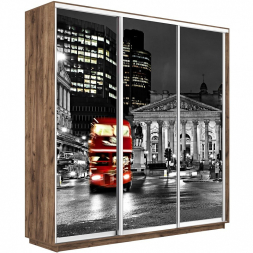 Шкаф-купе Экспресс 3-х дверный (Фото №1026 Ночной Лондон)