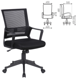 Кресло BRABIX "Balance MG-320", с подлокотниками, черное, 531831