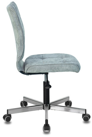 Кресло BRABIX "Stream MG-314", без подлокотников, пятилучие серебристое, ткань, серо-голубое, 532395, MG-314_532395