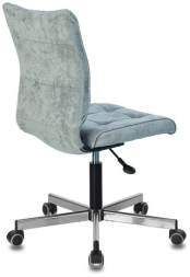 Кресло BRABIX "Stream MG-314", без подлокотников, пятилучие серебристое, ткань, серо-голубое, 532395, MG-314_532395