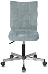 Кресло BRABIX "Stream MG-314", без подлокотников, пятилучие серебристое, ткань, серо-голубое, 532395, MG-314_532395