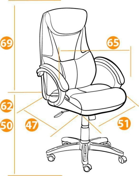 Кресло CAMBRIDGE кож/зам/ткань, черный/черный , 36-6/11