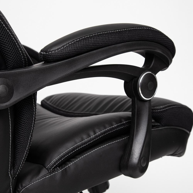 Кресло CAMBRIDGE кож/зам/ткань, черный/черный , 36-6/11