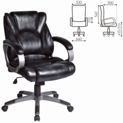 Кресло офисное BRABIX "Eldorado EX-504", экокожа, черное, 530874
