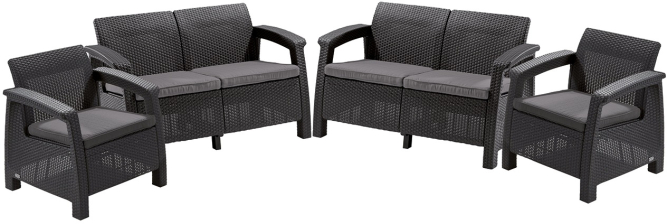 Комплект садовой мебели из ротанга Корфу Рест (Corfu rest) графит